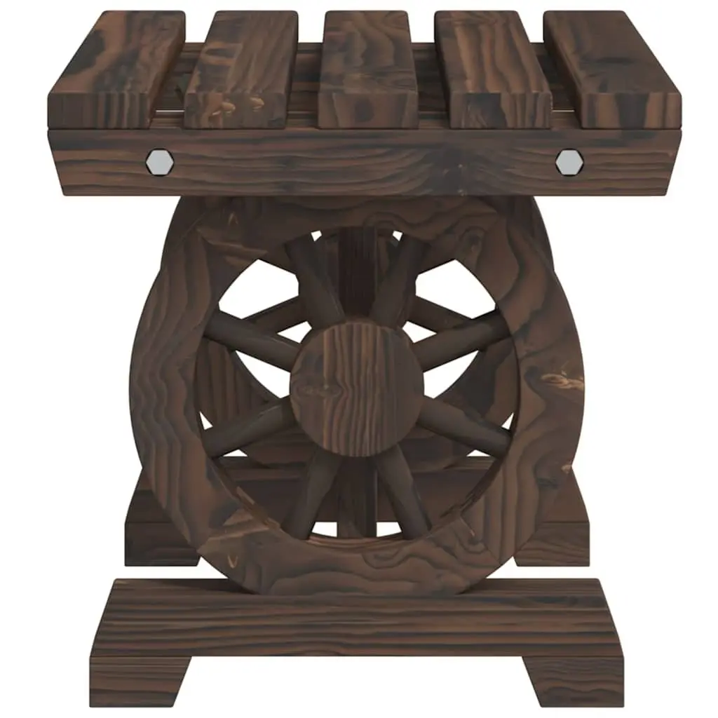 Footstool Solid Wood Fir Brown Outdoor Garden Ottoman
