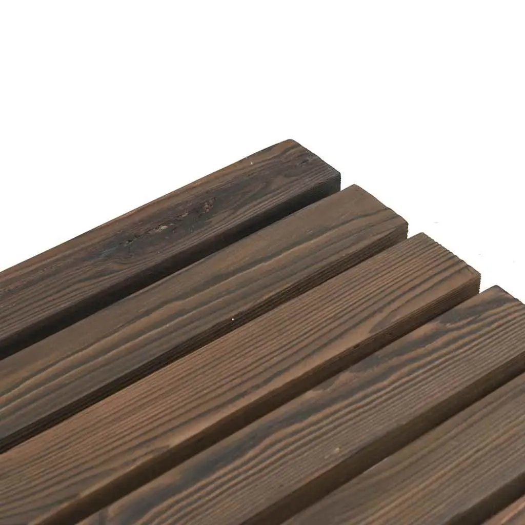 Footstool Solid Wood Fir Brown Outdoor Garden Ottoman