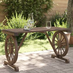 Solid Wood Garden Table for Outdoor Spaces 115x55x65 cm