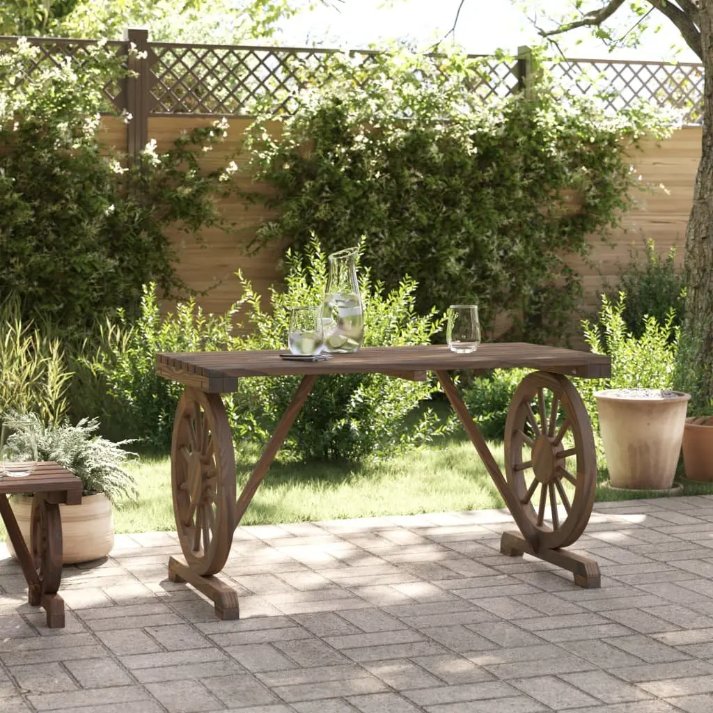 Garden Table Solid Wood 115x55x65 cm Brown