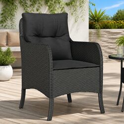 Outdoor Poly Rattan Garden Chairs with Cushions – 2 pcs