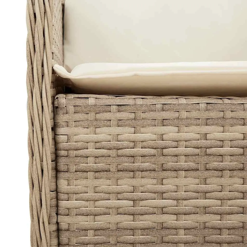 Outdoor Garden Chairs Poly Rattan 2 Piece Beige with Cushions