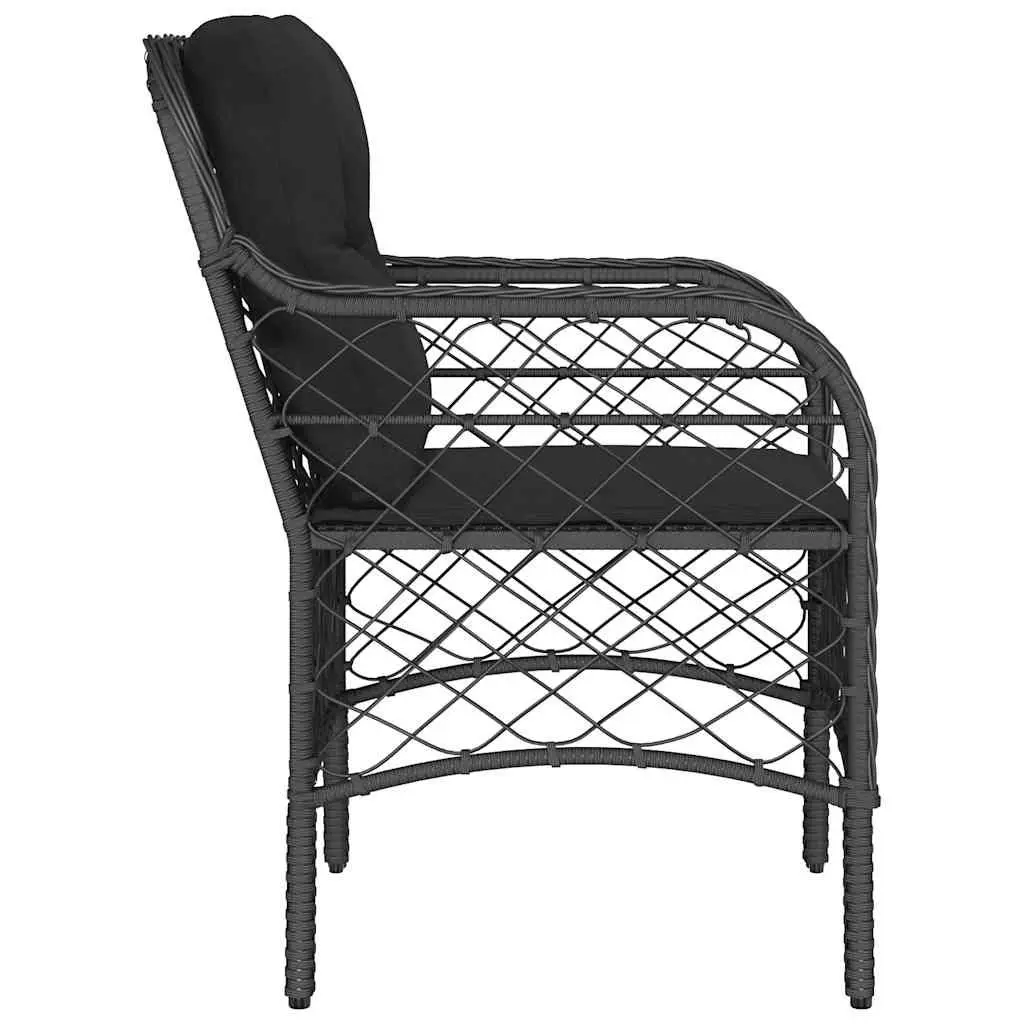 Outdoor Garden Chairs Poly Rattan 2 pcs Black