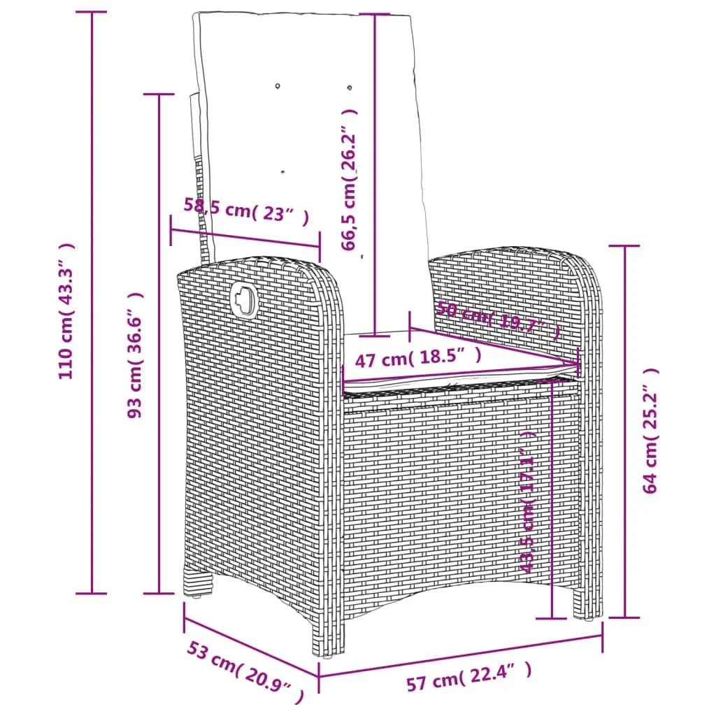 Adjustable Reclining Outdoor Garden Chair