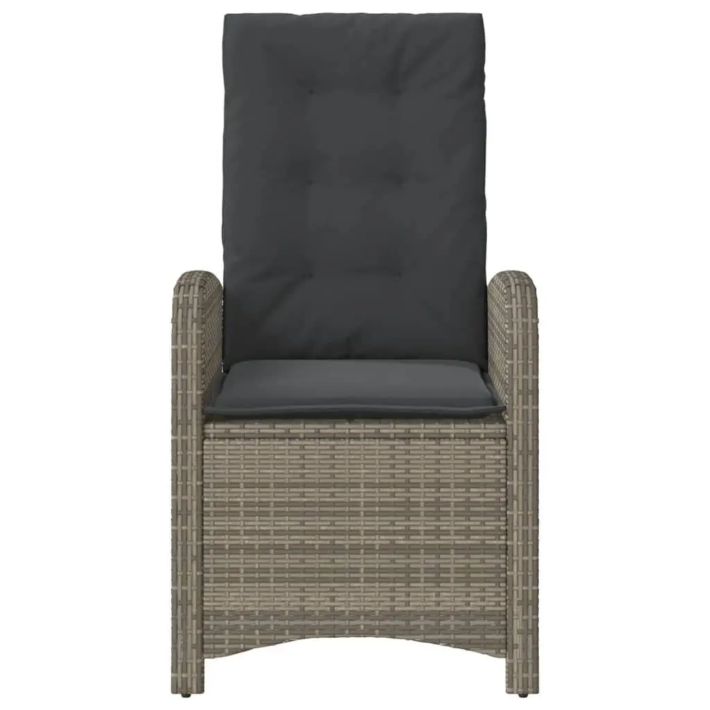 Reclining Garden Chair Powder-coated Steel Adjustable Backrest Grey