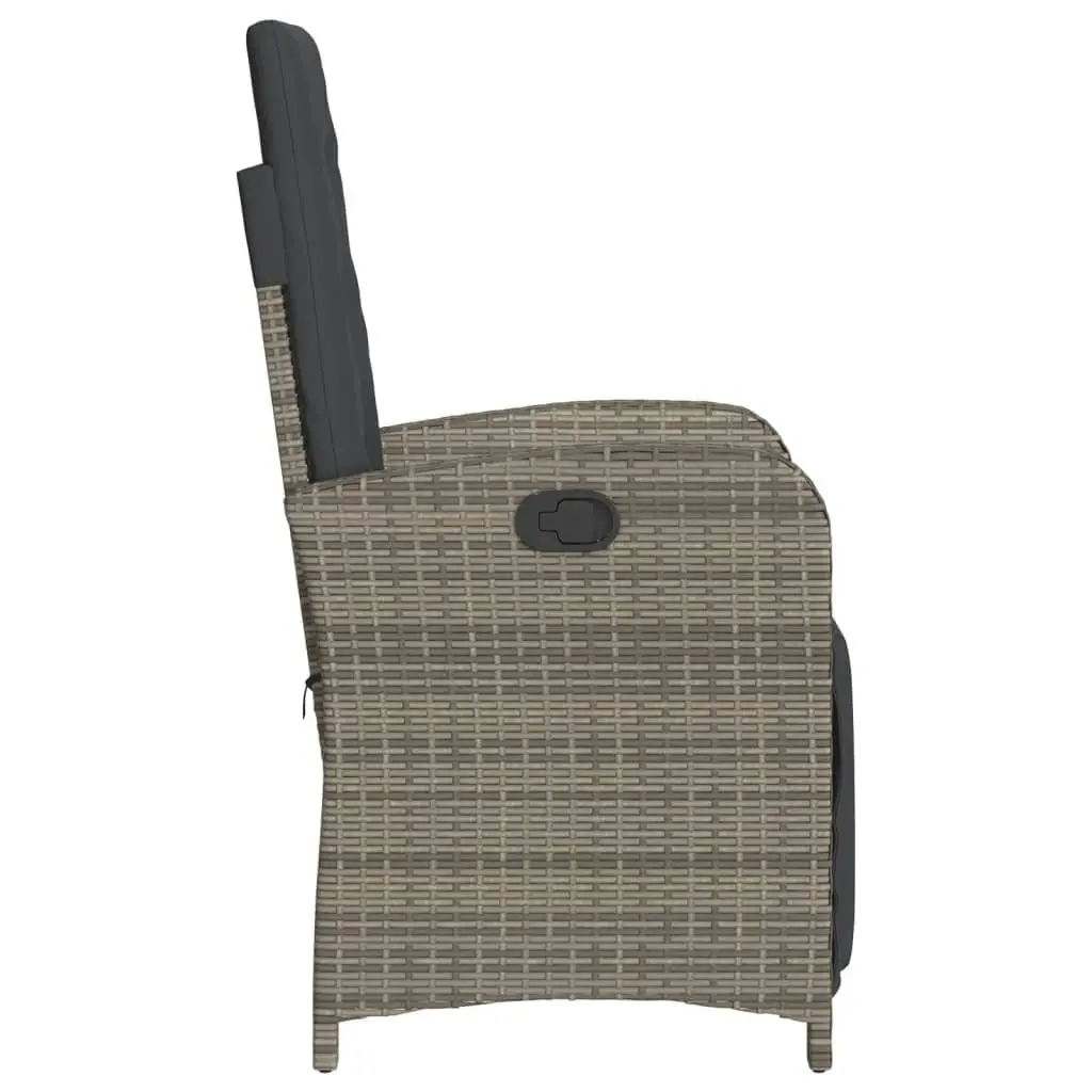Reclining Outdoor Garden Chairs 2 pcs with Footrest Adjustable Grey