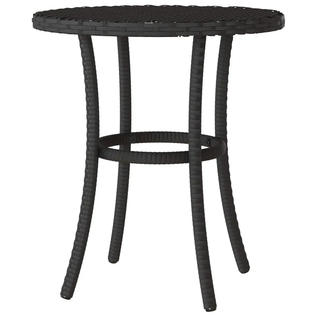 Bistro Set Poly Rattan 3 Piece Black Outdoor Garden Furniture