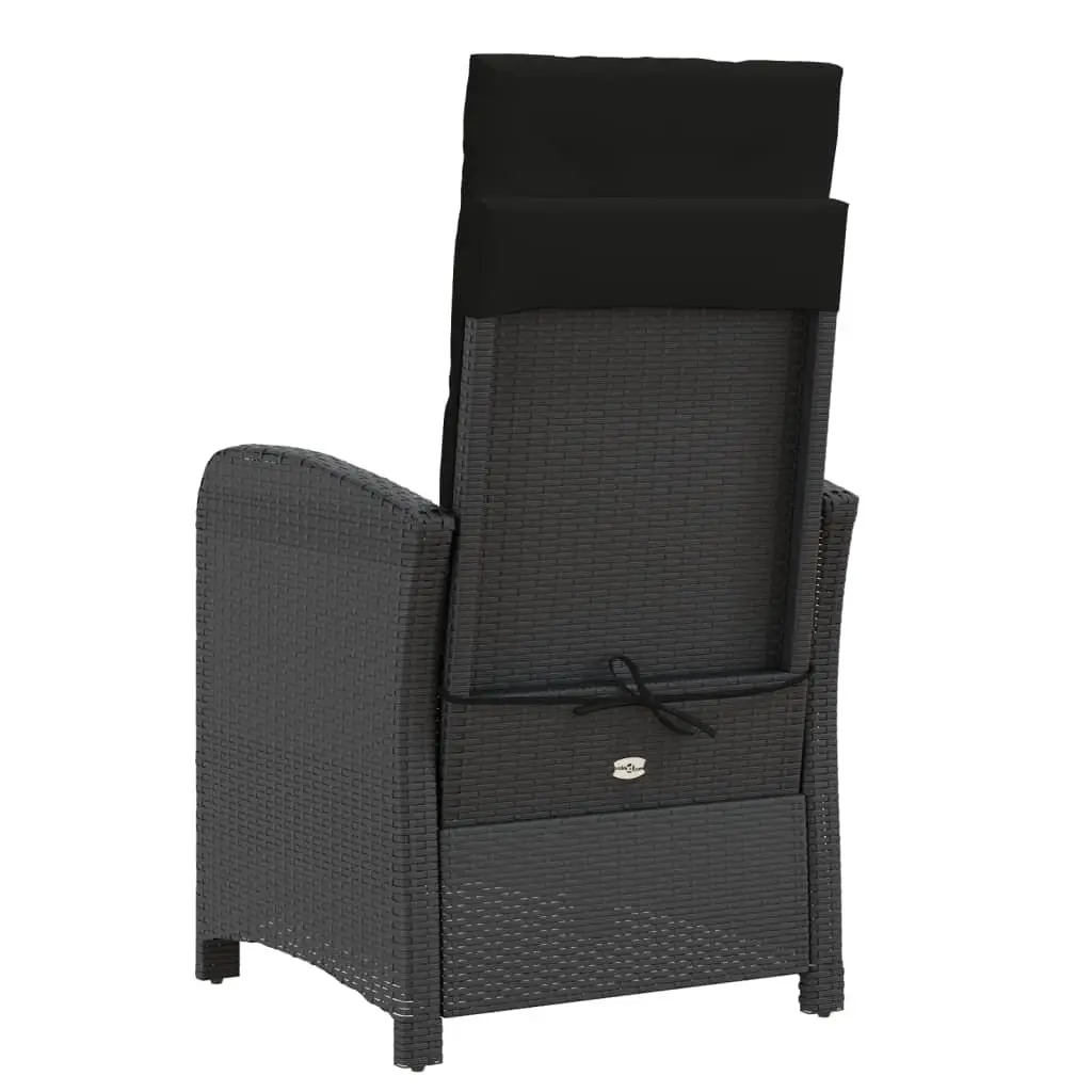 Bistro Set Poly Rattan 3 Piece Black Outdoor Garden Furniture