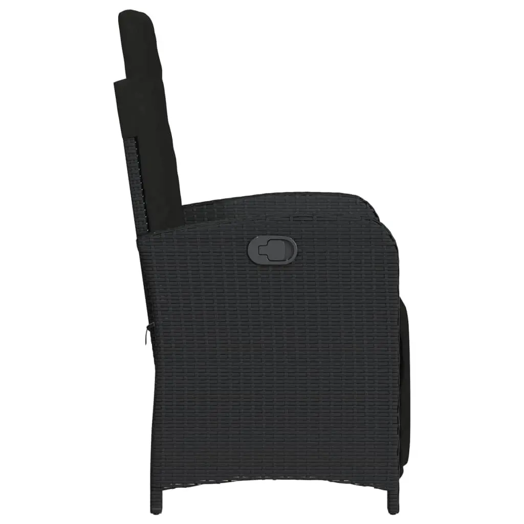 Bistro Set Poly Rattan 3 Piece Black Outdoor Garden Furniture