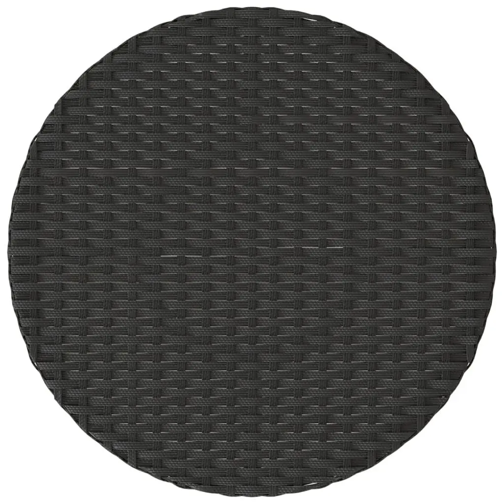 Bistro Set Poly Rattan 3 Piece Black Outdoor Garden Furniture