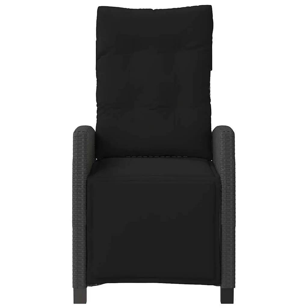 Reclining Garden Chair Poly Rattan Adjustable Black