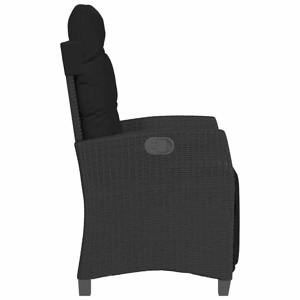 Reclining Garden Chair Poly Rattan Adjustable Black