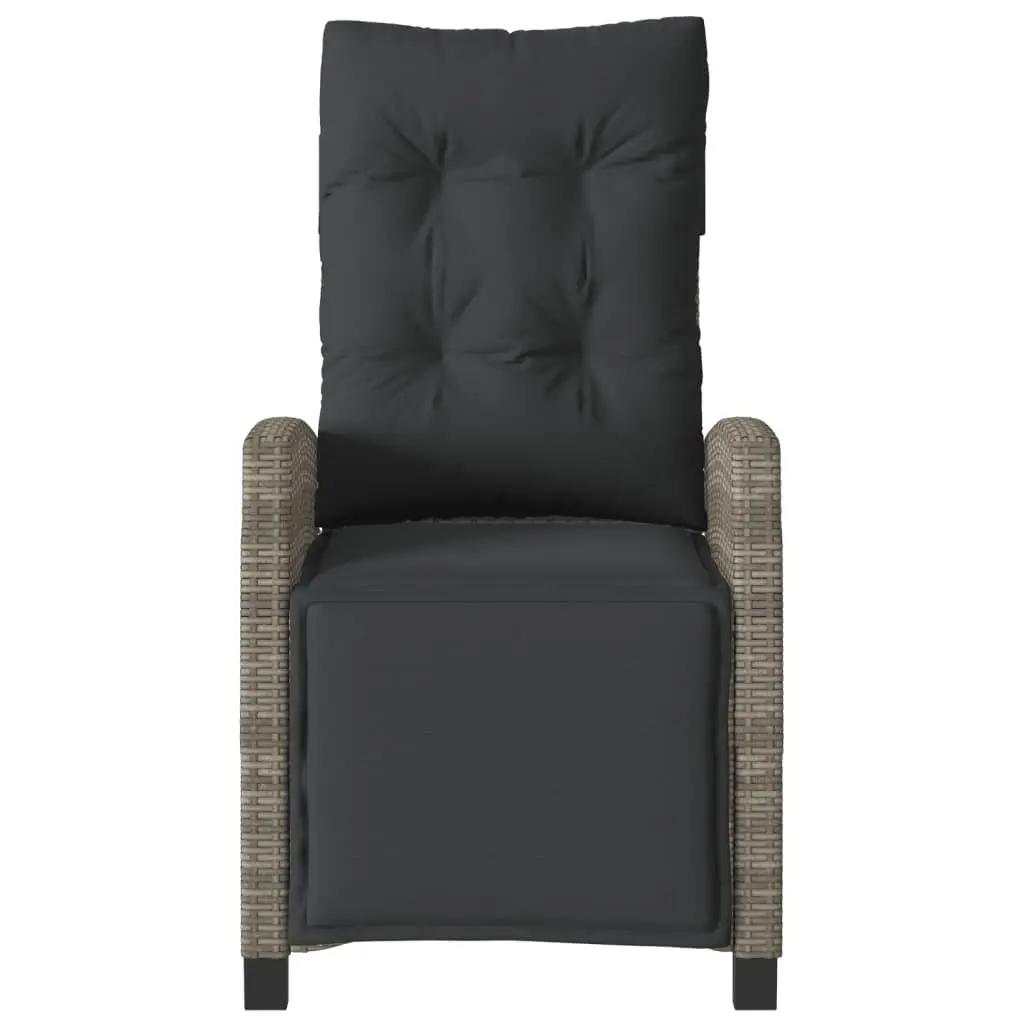 Grey Reclining Garden Chair with Footrest