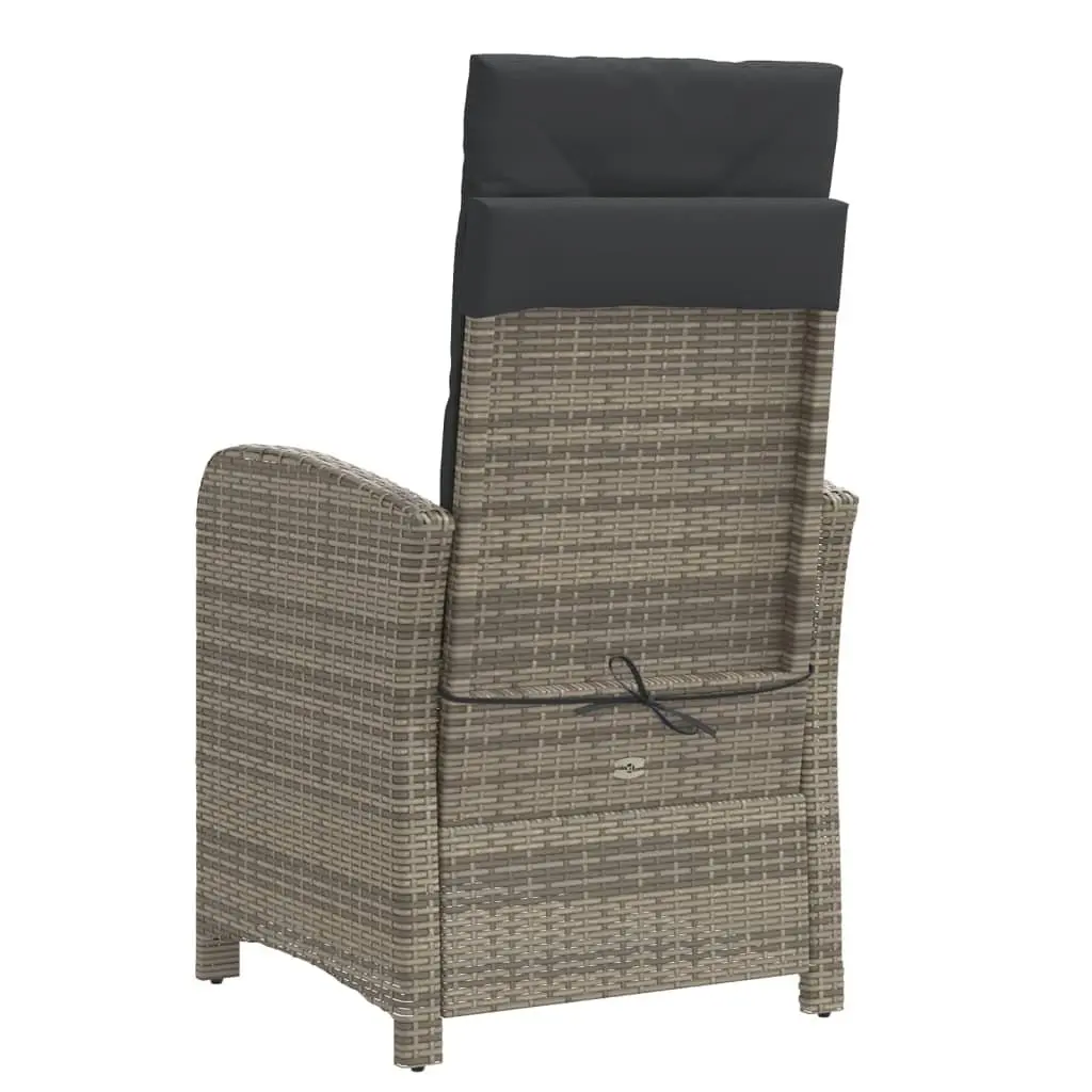 Grey Reclining Garden Chair with Footrest