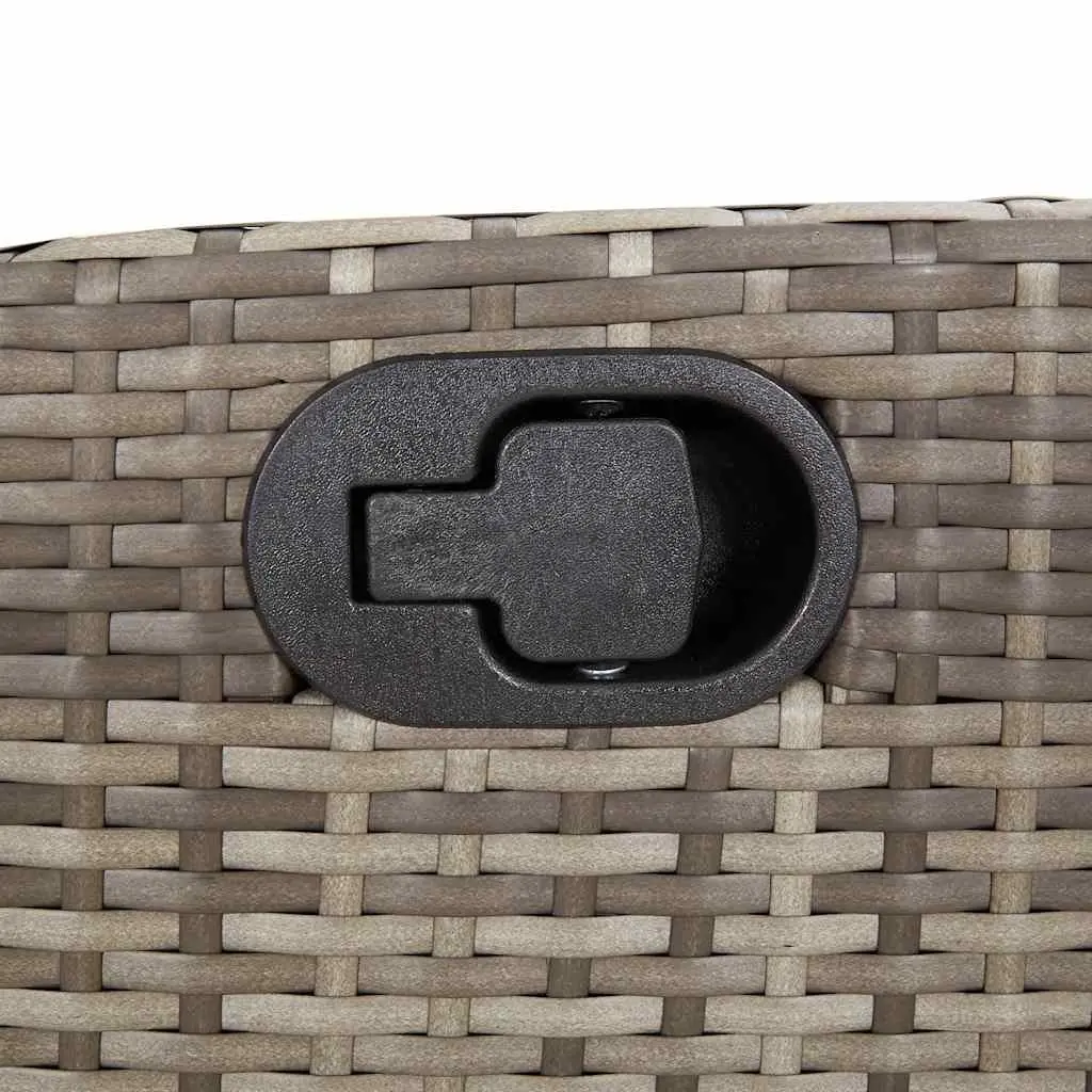 Reclining Garden Chair PE Rattan Powder-coated Steel Adjustable Backrest Cushions Grey