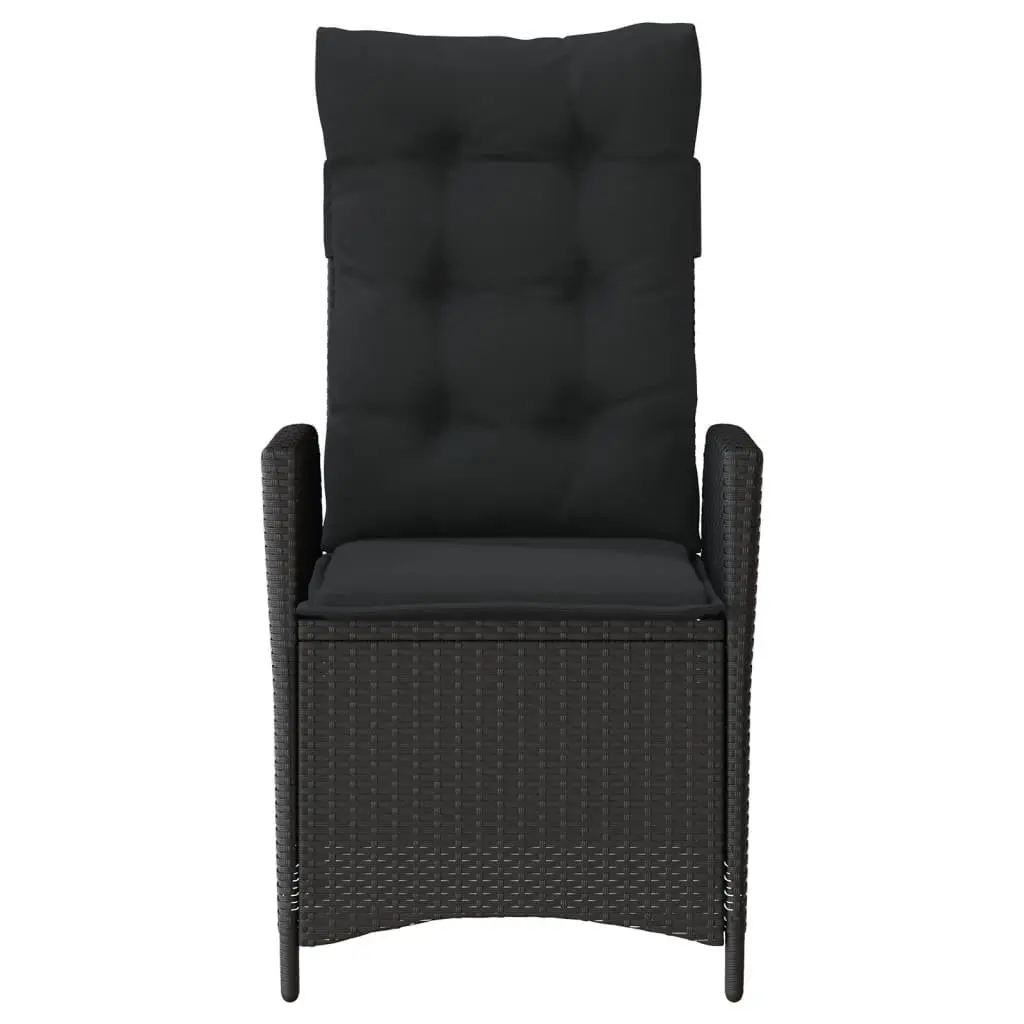 Reclining Outdoor Chairs 2 pcs Garden Seating with Cushions Black