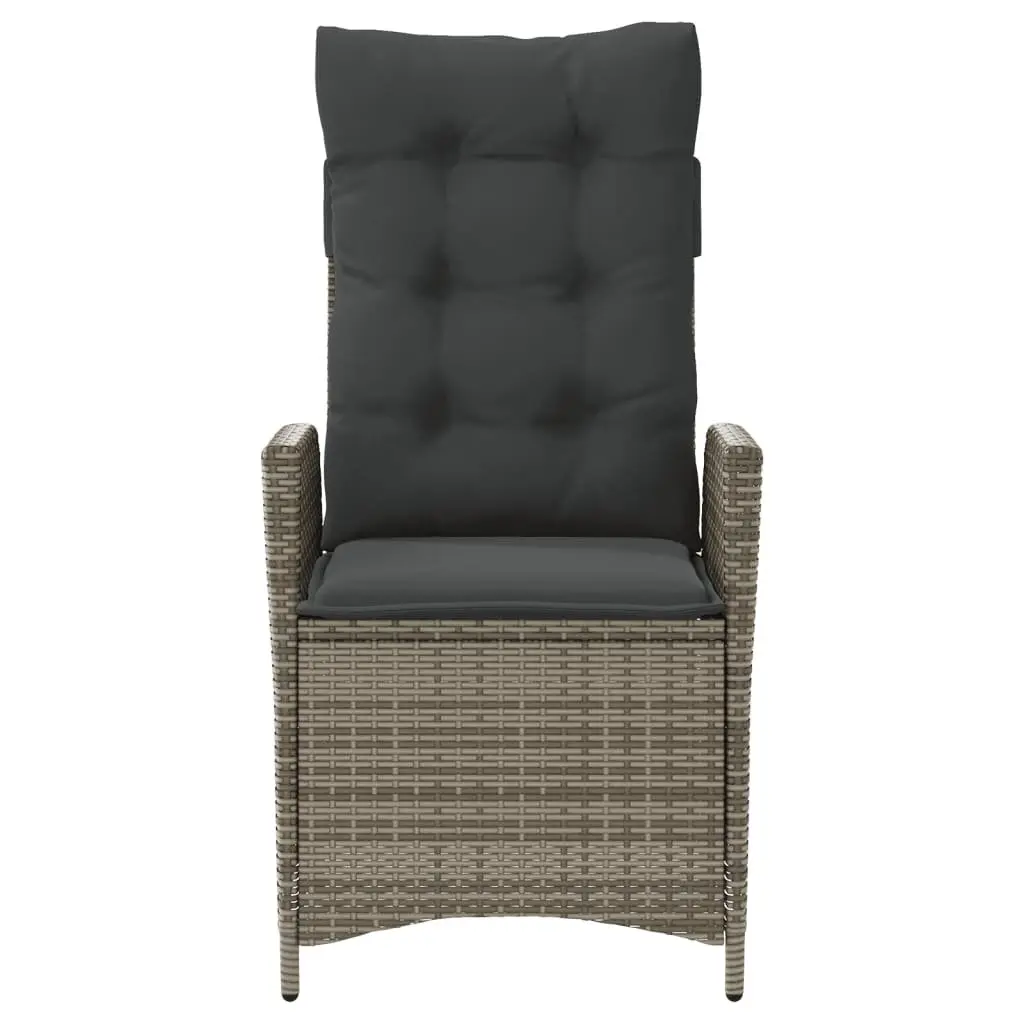 Grey Poly Rattan Reclining Garden Chairs 2pc Set