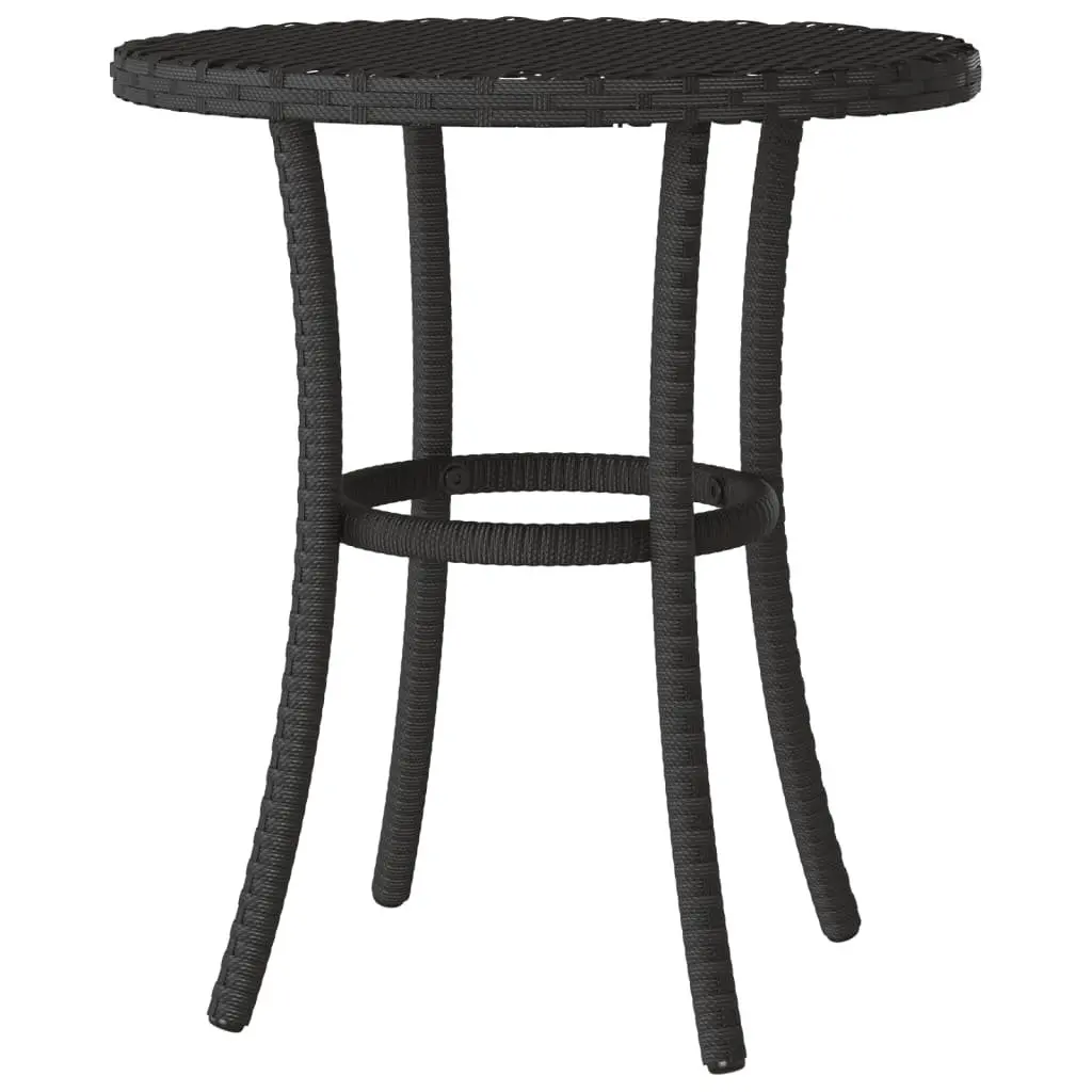 3 Piece Bistro Set with Black Poly Rattan Chairs