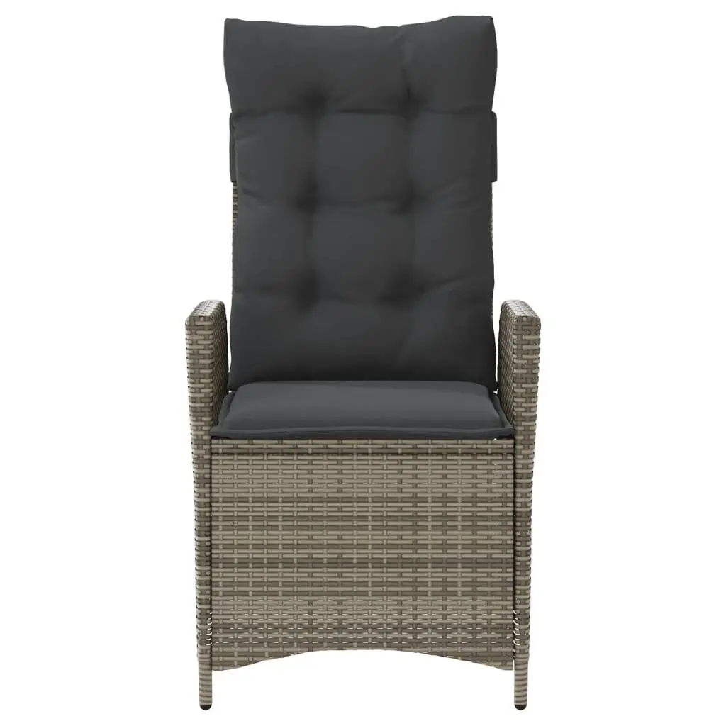 3 Piece Bistro Set in Grey with Cushions