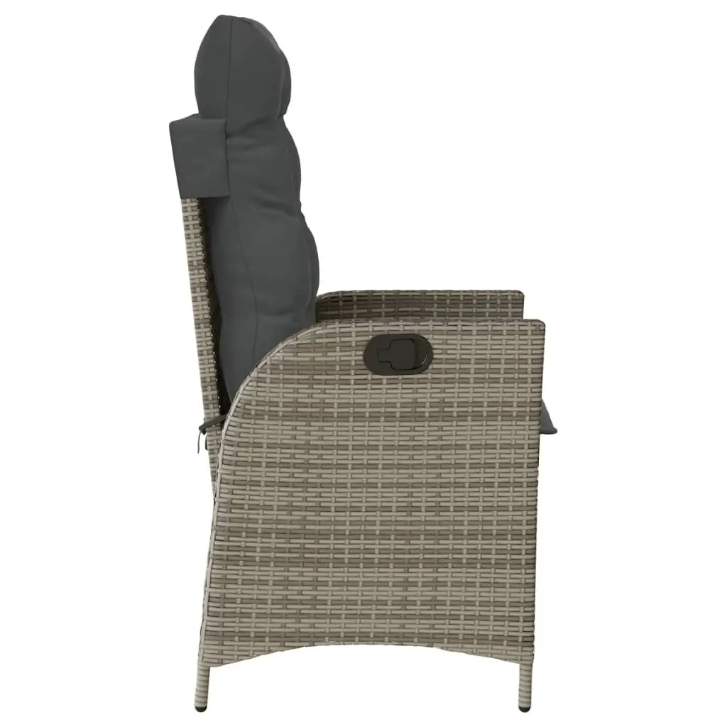 3 Piece Bistro Set in Grey with Cushions