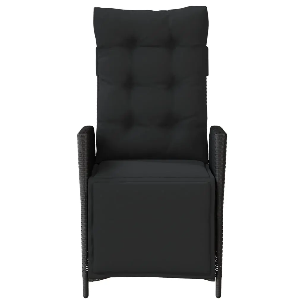 Reclining Garden Chairs Powder-coated Steel 2 pcs Black