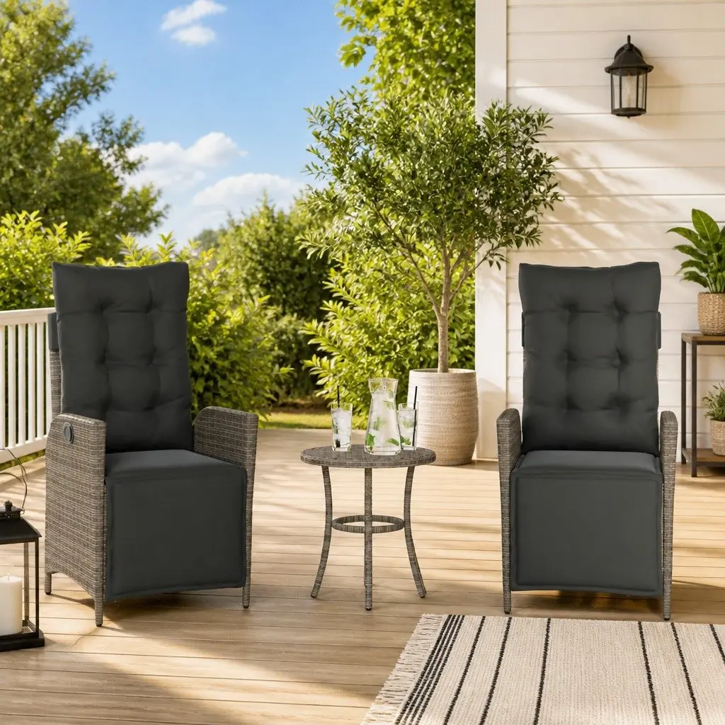 Adjustable Outdoor Reclining Chairs with Footrests