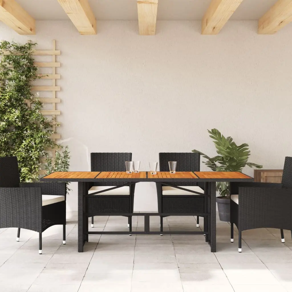 Outdoor Dining Table with Wooden Top