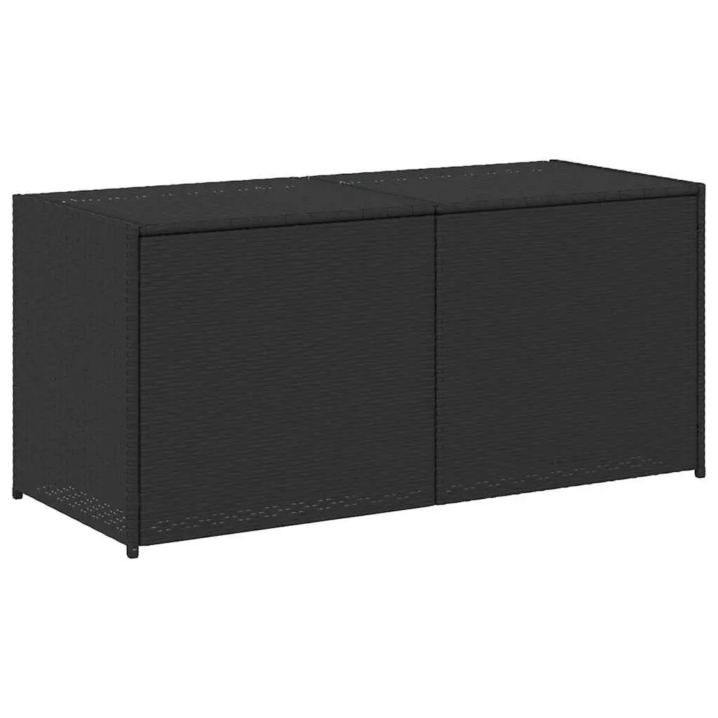 Garden Storage Box Poly Rattan 283L Black