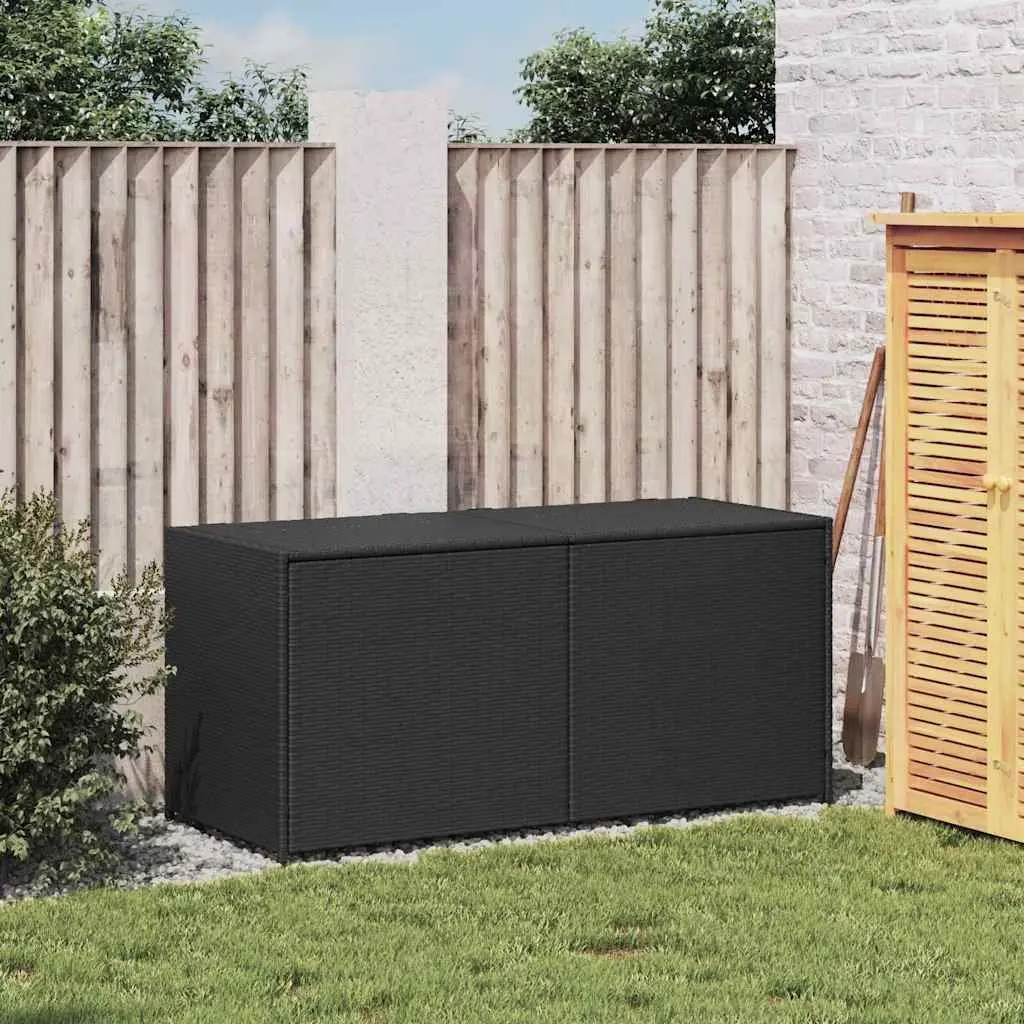 Garden Storage Box Poly Rattan 283L Black