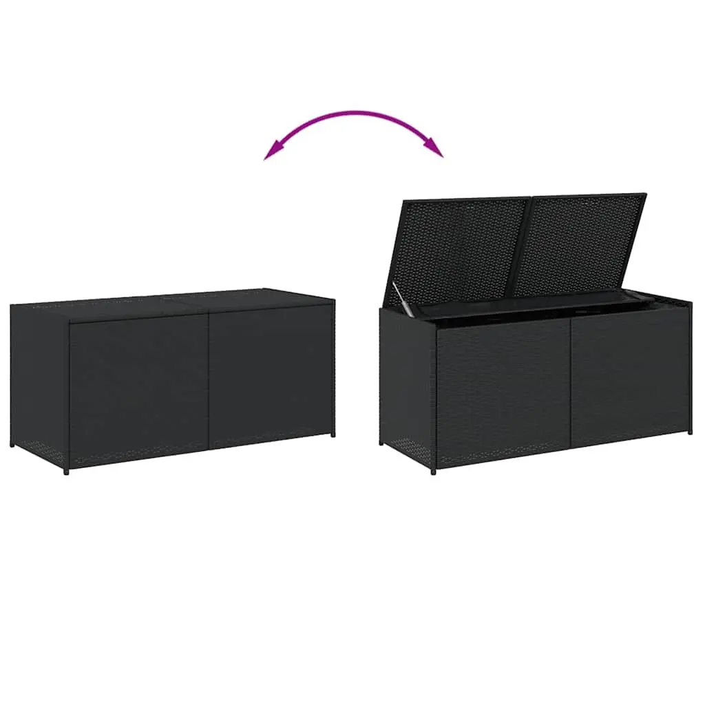 Garden Storage Box Poly Rattan 283L Black