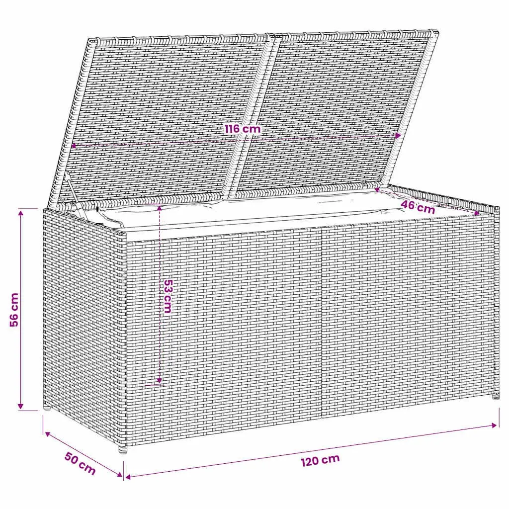 Garden Storage Box Poly Rattan 283L Black