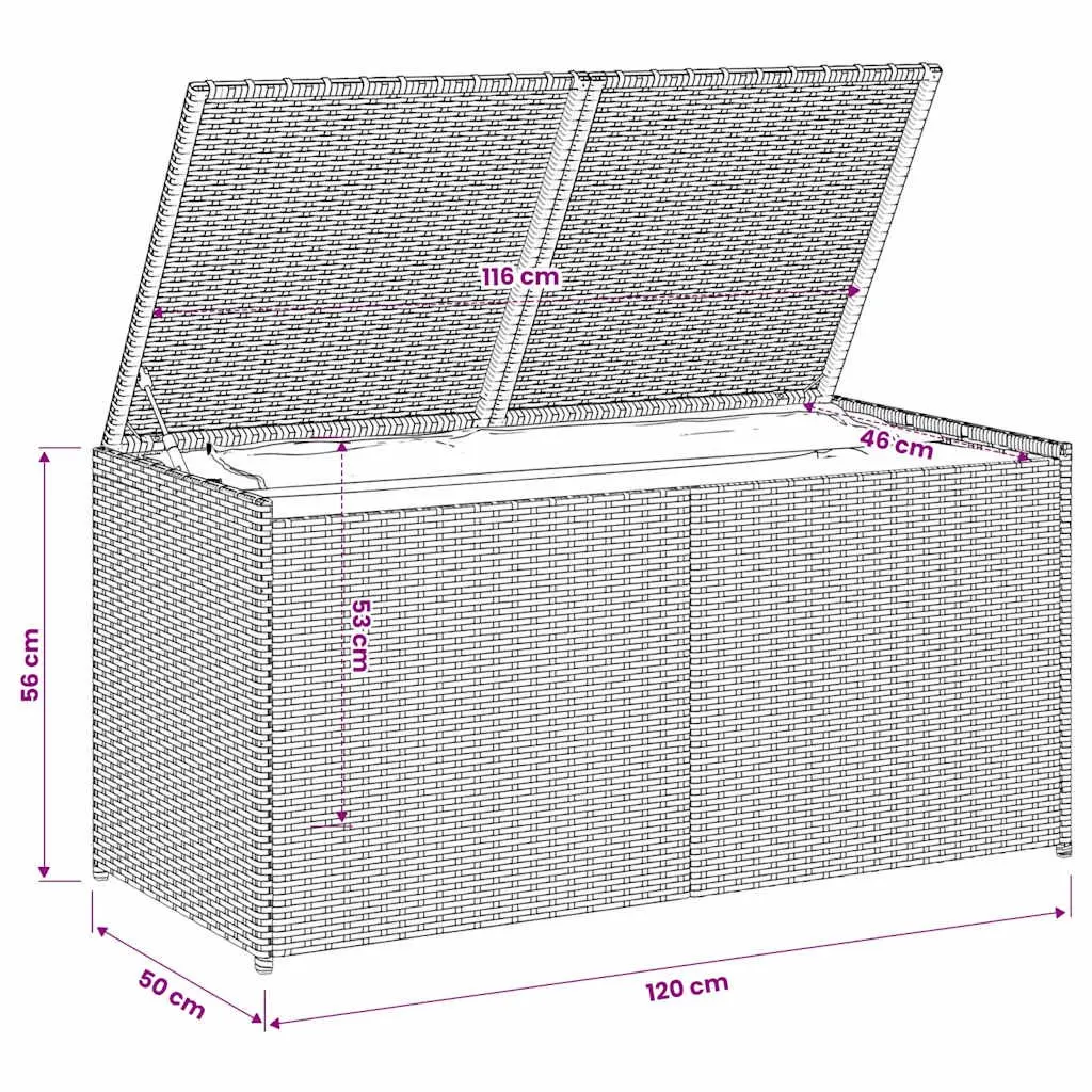 Grey Garden Storage Box with 283L Capacity