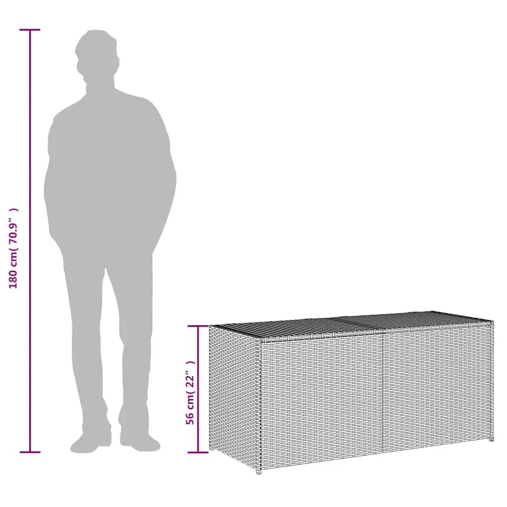 Garden Storage Box PE Rattan Beige Outdoor 283L