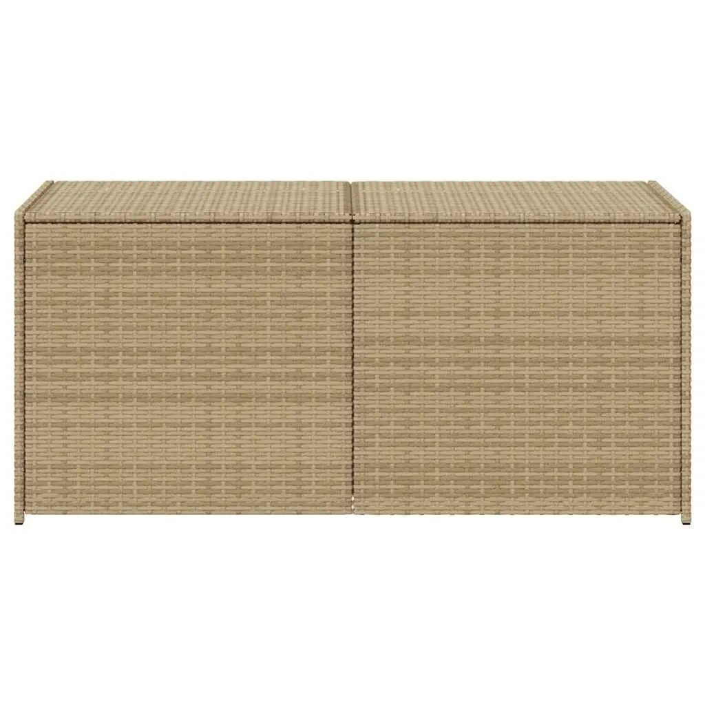 Garden Storage Box PE Rattan Beige Outdoor 283L