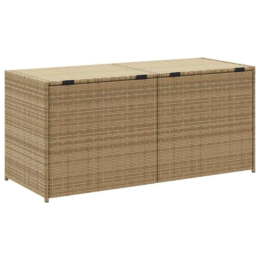 Garden Storage Box PE Rattan Beige Outdoor 283L
