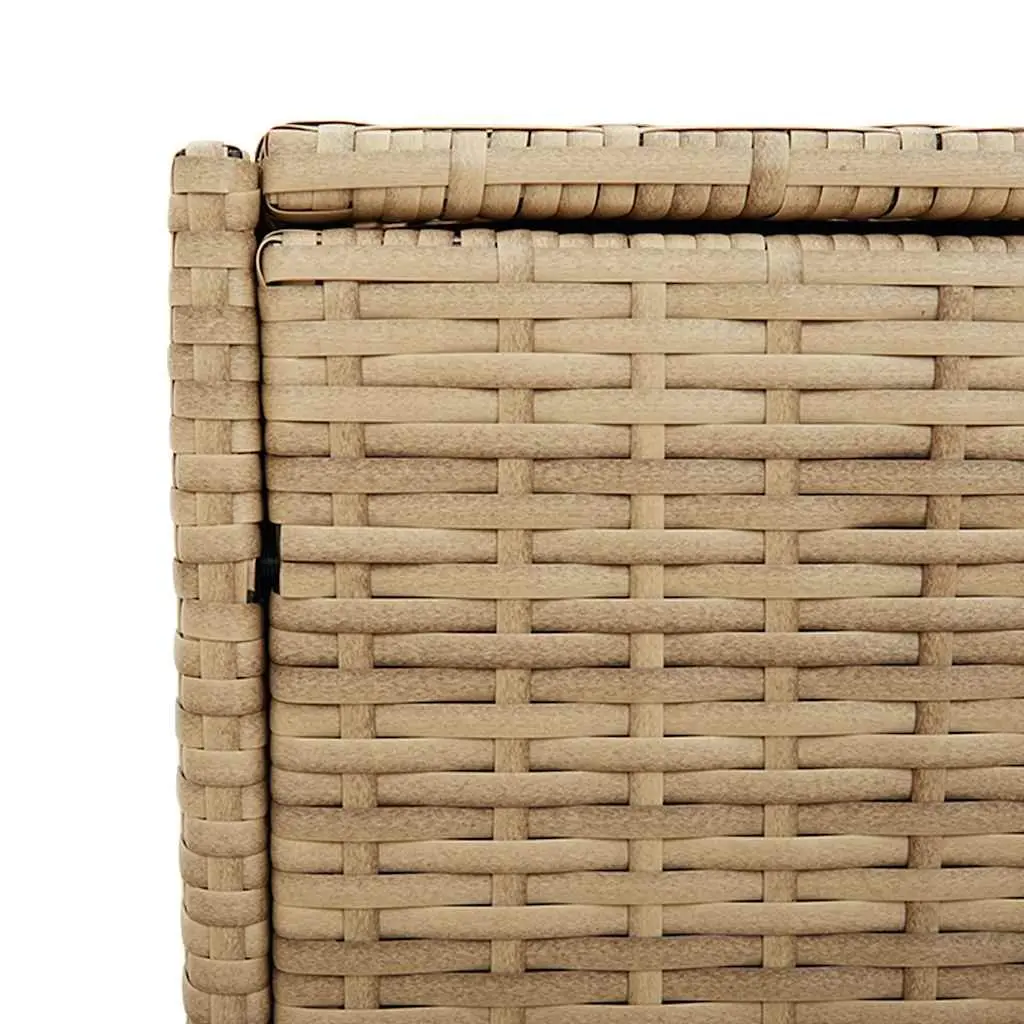 Garden Storage Box PE Rattan Beige Outdoor 283L