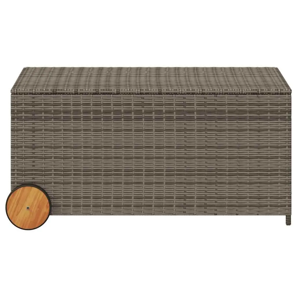 Grey Garden Storage Box with Wheels for Outdoor Use