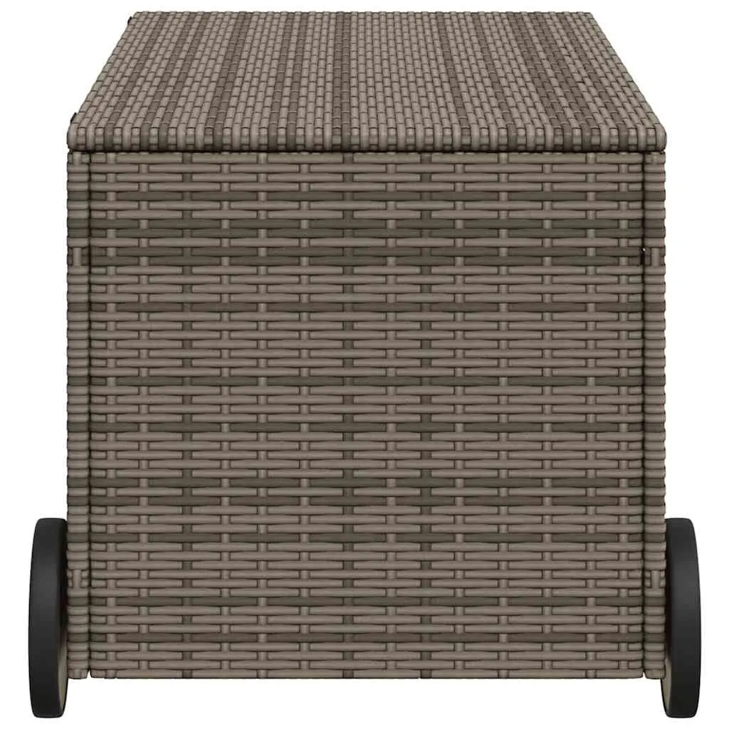 Grey Garden Storage Box with Wheels for Outdoor Use