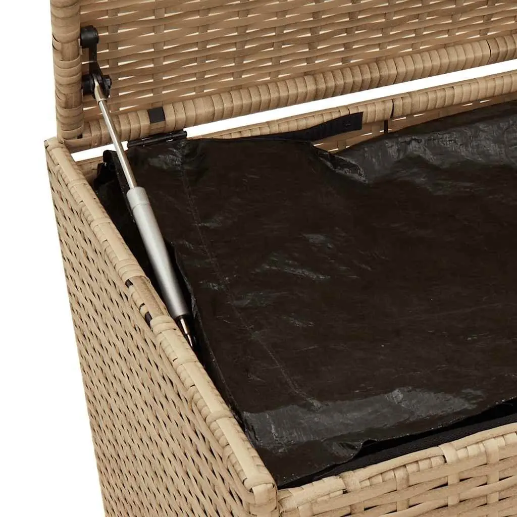 Waterproof Garden Storage Box Beige Poly Rattan 469L