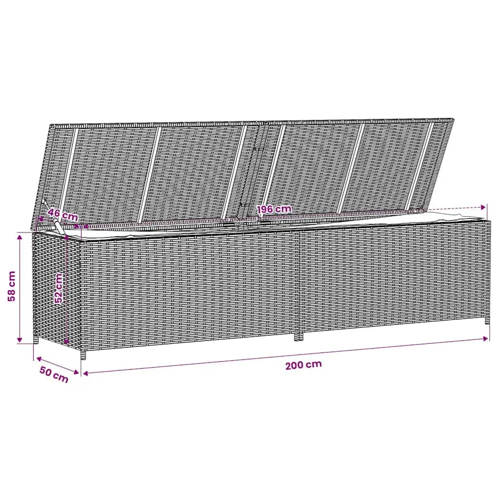 Waterproof Garden Storage Box Beige Poly Rattan 469L
