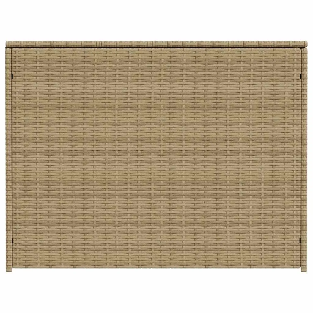 Beige Poly Rattan Garden Storage Box for Outdoor Use