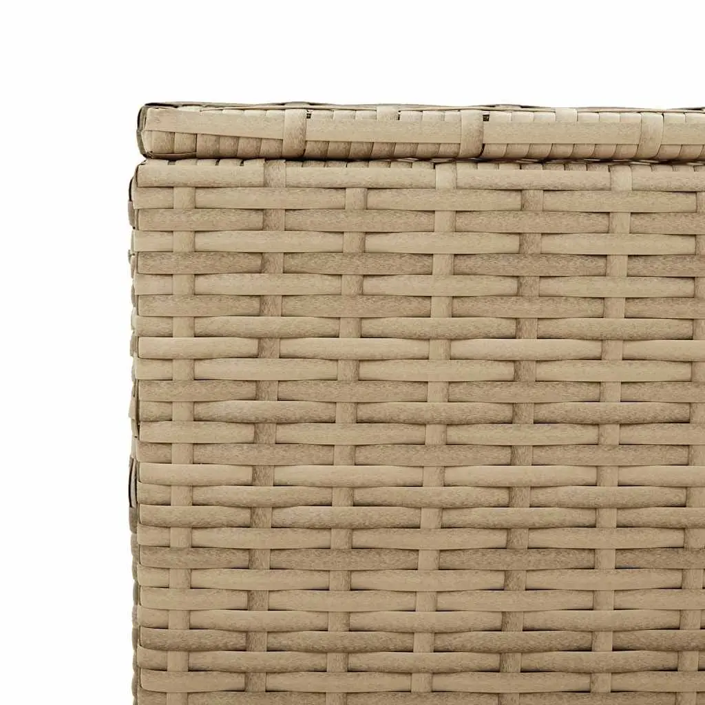 Beige Poly Rattan Garden Storage Box for Outdoor Use