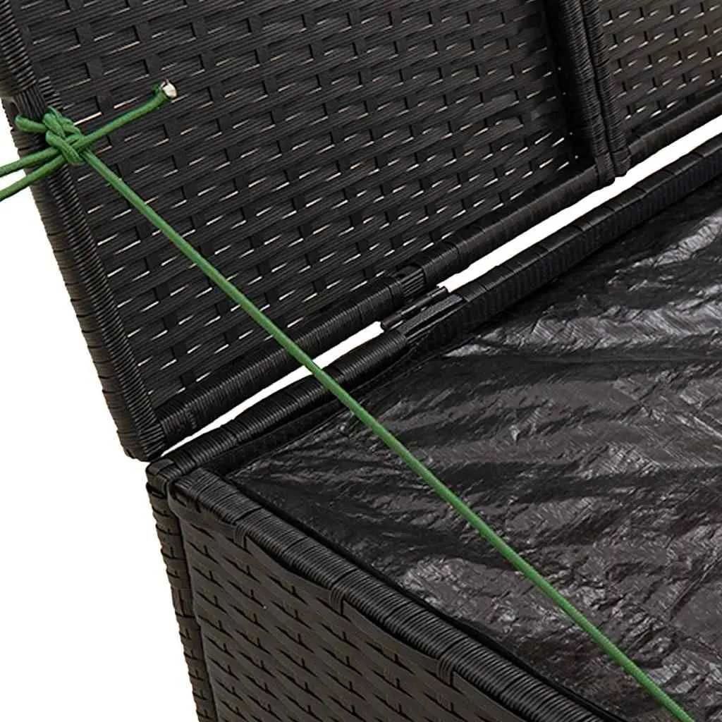 Garden Storage Box Poly Rattan 291L Black