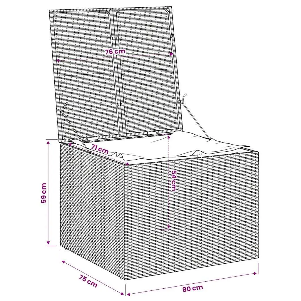 Garden Storage Box Poly Rattan 291L Black
