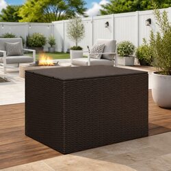 Durable Brown Garden Storage Box 291L for Outdoor Use