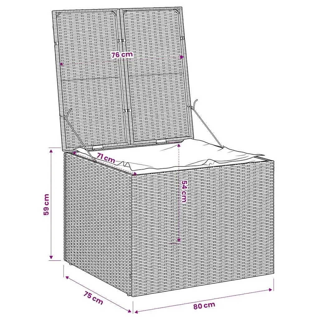 Grey Garden Storage Box 291L with Steel Frame