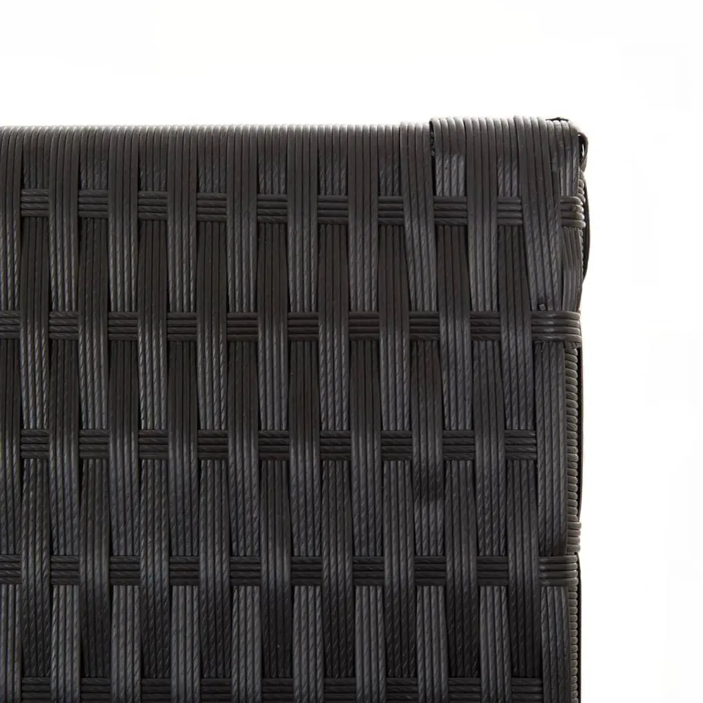 Black Poly Rattan Folding Partition with 6 Panels