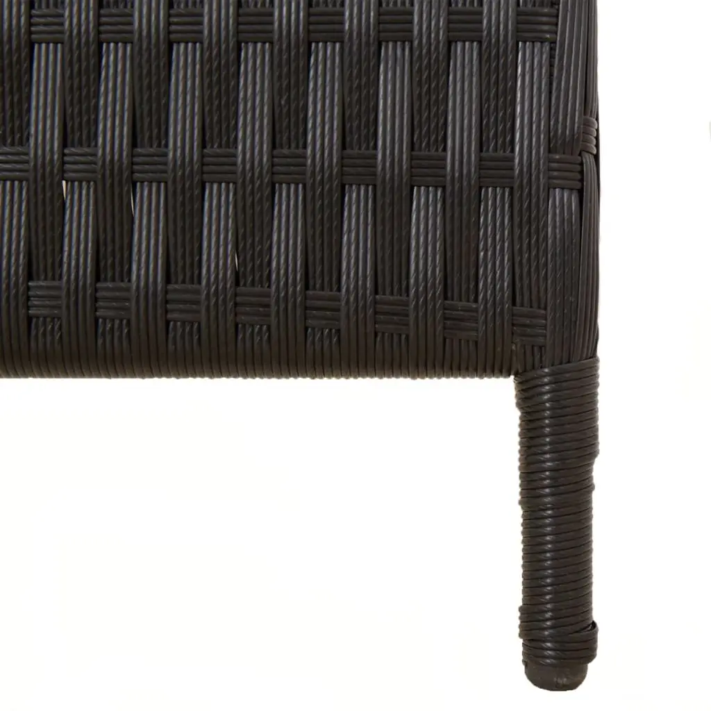 Black Poly Rattan Folding Partition with 6 Panels