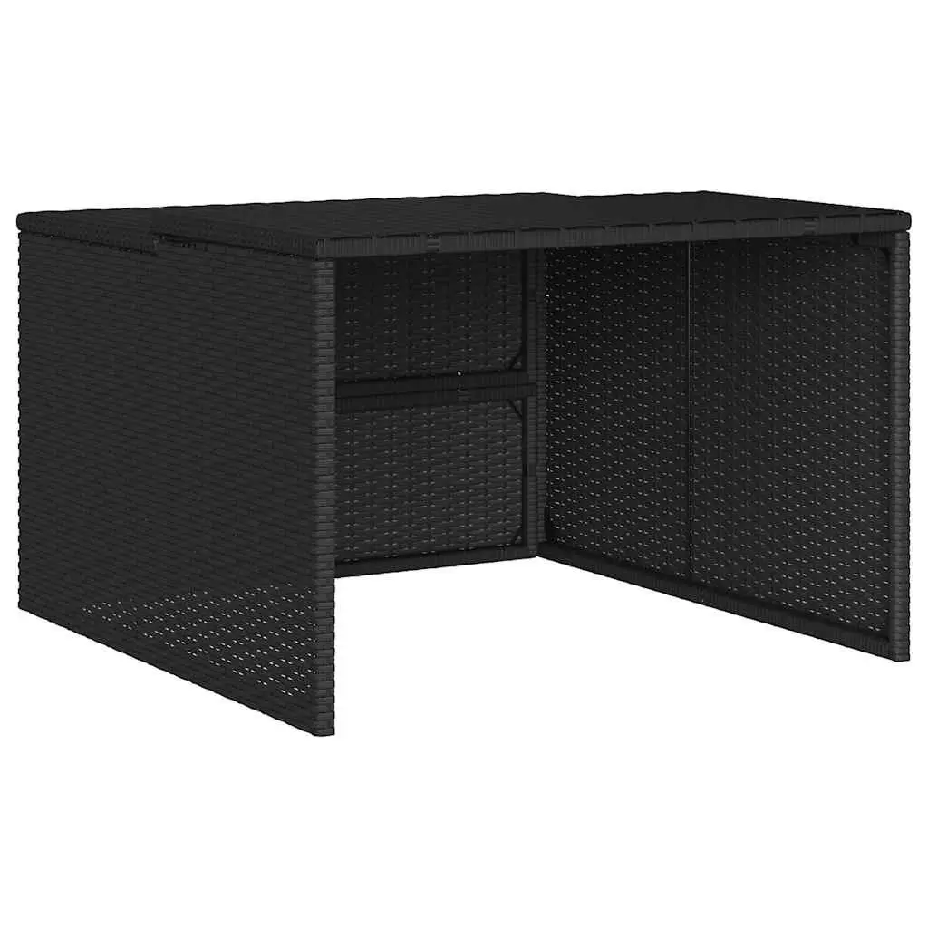 Robot Mower Garage PE Rattan Powder Coated Steel 86x90x52cm Black