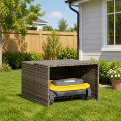 Durable Grey Robot Mower Garage for All-Weather Protection